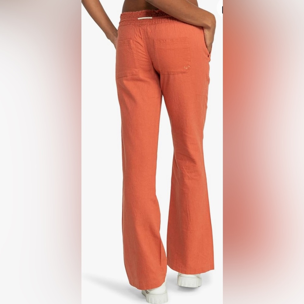 ROXY Oceanside Beach Pants Orange -Size Large w/ 32 in. inseam - Picture 2 of 9